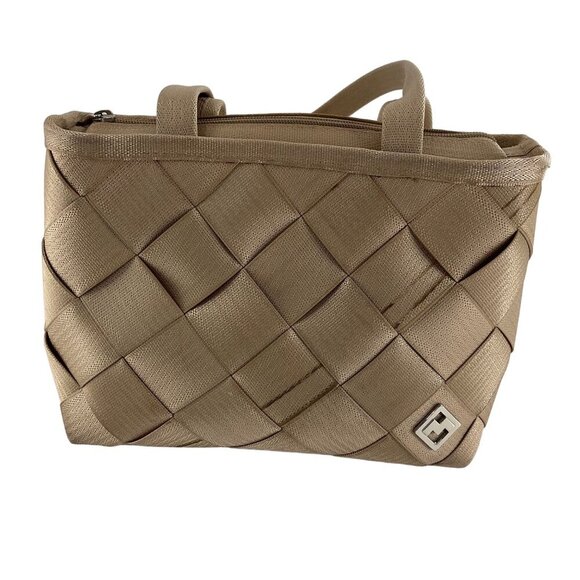 Maggie Bags Womens Genuine Seatbelt Webbing Shoulder Bag Tote Bag Beige - Picture 1 of 11